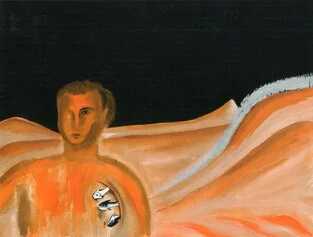 Enzo Cucchi, Il meschino, Olio su tela, 2004, 51 x 67 cm