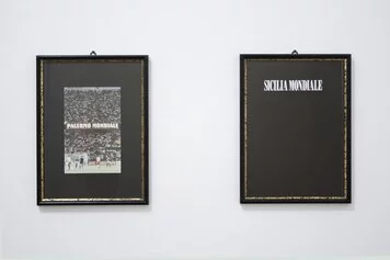 Flavio Favelli, Palermo Mondiale, 2012 (sx) e Sicilia Mondiale, 2012 (dx), collage